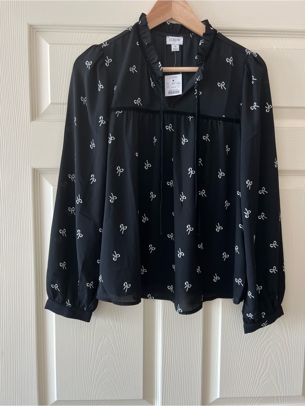 J. Crew Black Polyester long sleeve Top